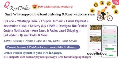 QrexOrder v3.3.9 - SaaS Restaurants / QR Menu / WhatsApp Online ordering / Reservation system - nulled