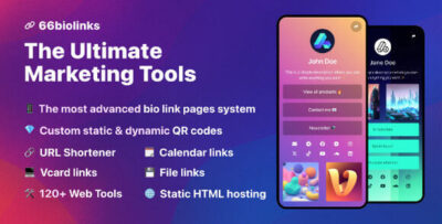 66biolinks v70.0.0 Nulled – Bio Links, URL Shortener, QR Codes & Web Tools (SAAS) Script