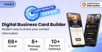 Infy vCard SaaS v14.8.3 – Digital Business Card Builder PHP Script