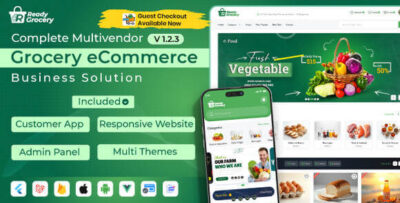 ReadyGrocery v1.2.3 – Multivendor Grocery & eCommerce Mobile App with Website & Laravel Admin Panel Source