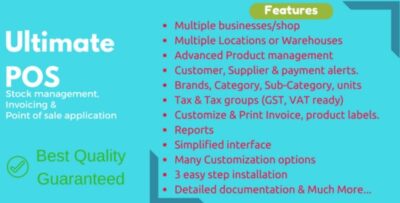 Ultimate POS v7.3 Nulled – Best ERP, Stock Management, Point of Sale & Invoicing Application PHP Script