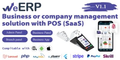 WeERP (SAAS) v1.1 – Business or Company Management Solution with POS including Web Panel Script