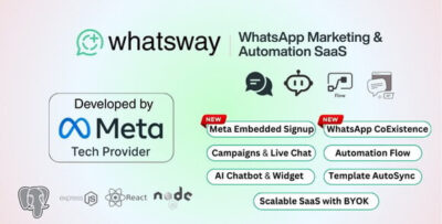 Whatsway v3.8.0 – WhatsApp Marketing & Automation SaaS Platform with Bots, Chats, Bulk Sender & AI Script