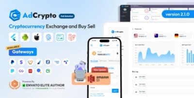 AdCrypto v2.1.0 – Cryptocurrency Exchange and Buy Sell Full Solution Script