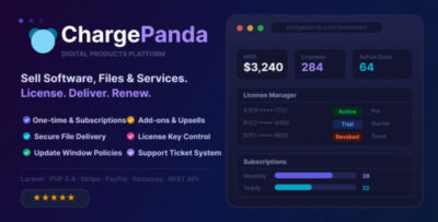 ChargePanda v1.3.1 – PHP Script to Sell Digital Products, Downloads, Subscriptions & Licenses