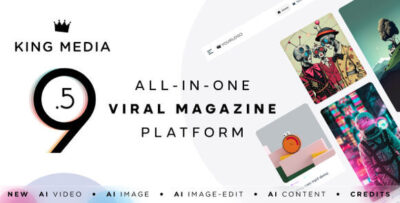 King Media v9.6 – AI Viral News Video Magazine SaaS Script