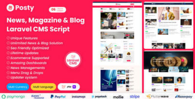 Posty v1.0 – News Management System Laravel CMS Script