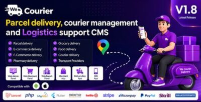 We Courier v1.8 – Courier and Logistics Management CMS with Merchant, Delivery App Source