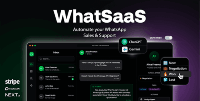 WhatSaaS v1.0.5 – Multi-Tenant WhatsApp Sales & Support: Chatbots, Flow Builder & API Access Script